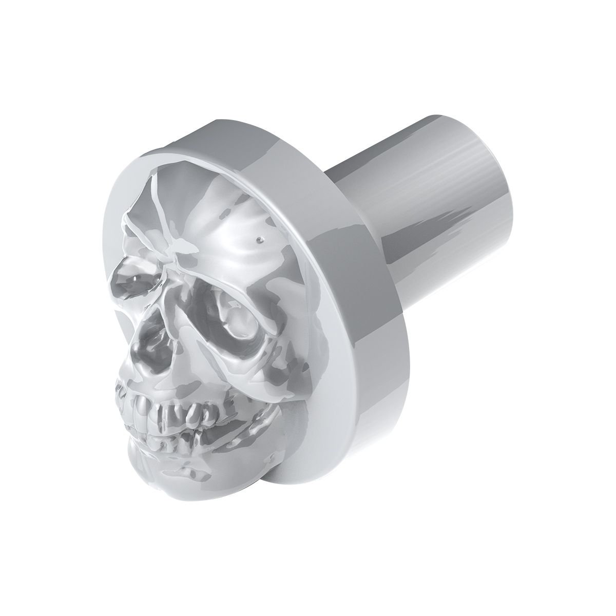 Skull Air Valve Knob - Liquid Silver