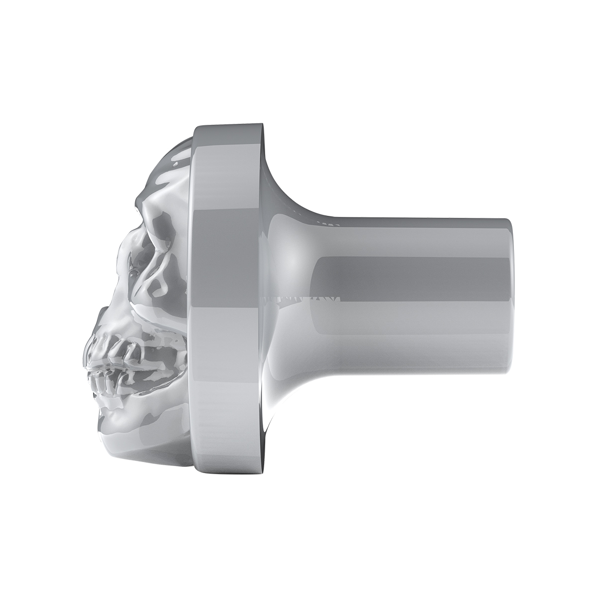 Skull Air Valve Knob - Liquid Silver - Thumbnail 3