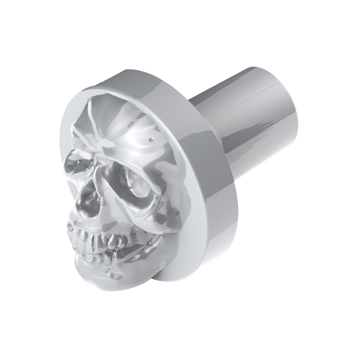 Skull Air Valve Knob - Liquid Silver - Thumbnail 7
