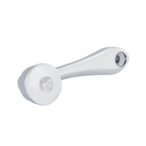 Chrome Die-Cast Window Crank With 3/8” Square Adapter - Indented