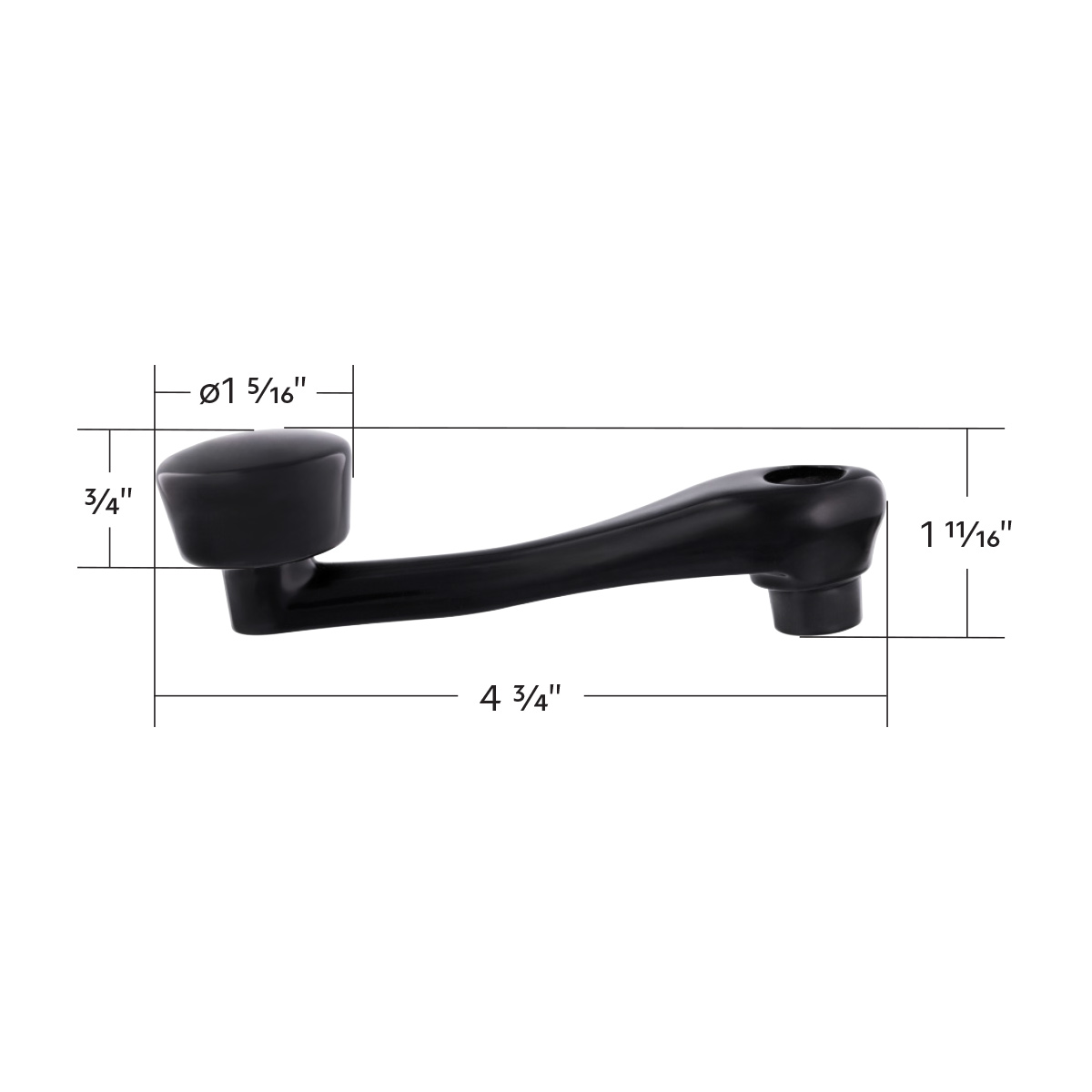 Black Die-Cast Window Crank With 3/8” Square Adapter - Plain - Thumbnail 6