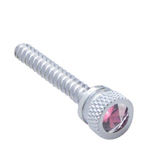 Chrome Long Dash Screw With Purple Crystal For Freightliner (2-Pack)