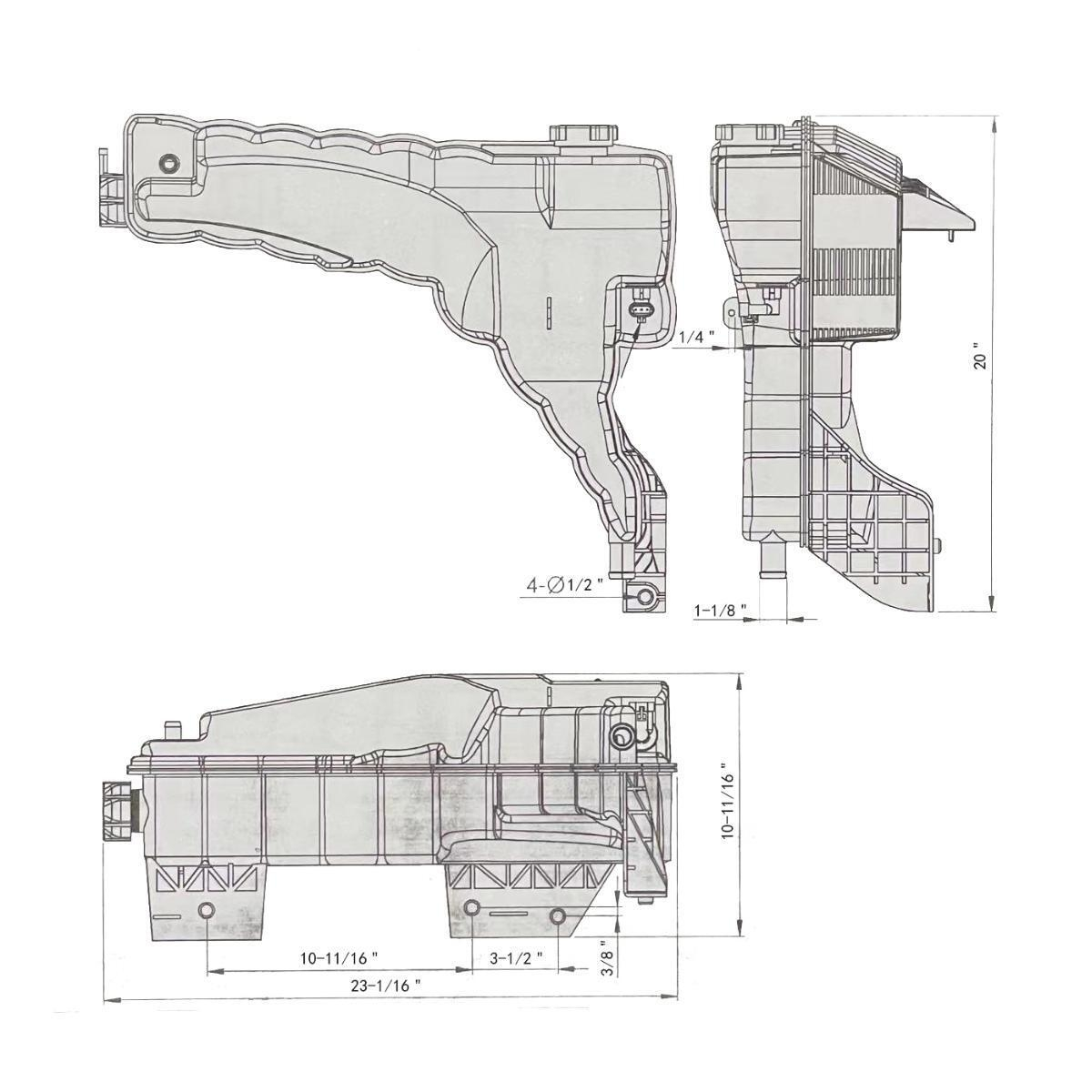 Pressurized Coolant Reservoir & Coolant Level Sensor For 2013-2021 Kenworth T680 - Thumbnail 10