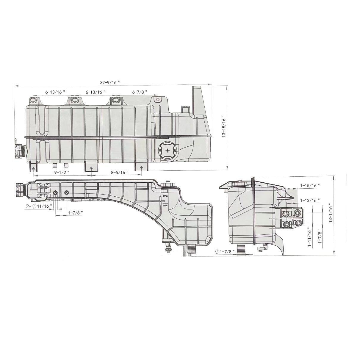 Pressurized Coolant Reservoir & Coolant Level Sensor For 2008-2017 Volvo VNL/VNM - Thumbnail 10