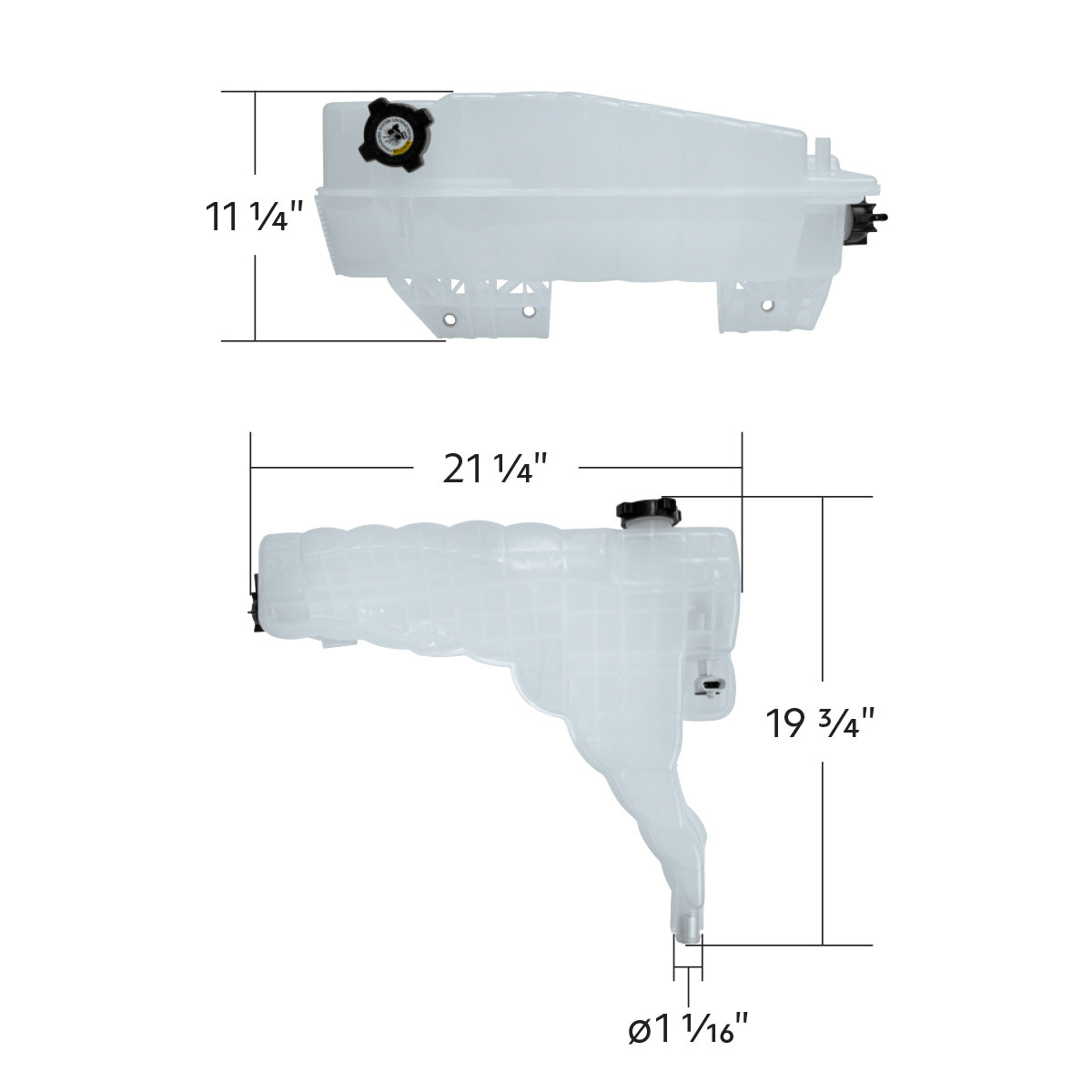 Pressurized Coolant Reservoir & Coolant Level Sensor For 2017-2021 Kenworth T680