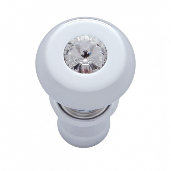 Chrome Deluxe Cigarette Lighter With Clear Crystal