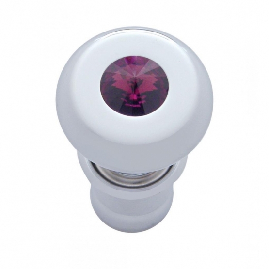 Chrome Deluxe Cigarette Lighter With Purple Crystal