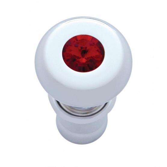 Chrome Deluxe Cigarette Lighter With Red Crystal