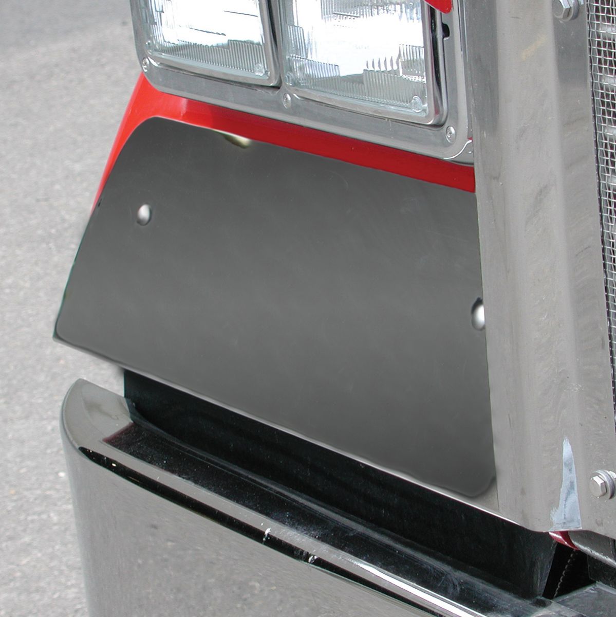 Stainless Steel Under Headlight Fender Guard For 1990-2024 Kenworth W900L - Thumbnail 2