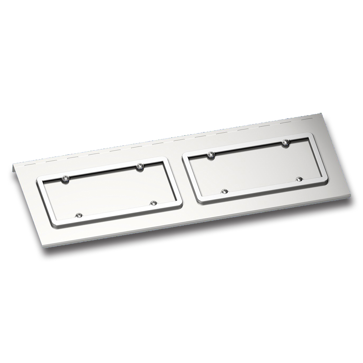 Stainless Dual License Plate/Swing Plate For Kenworth W900 With Texas Style Bum - Thumbnail 4