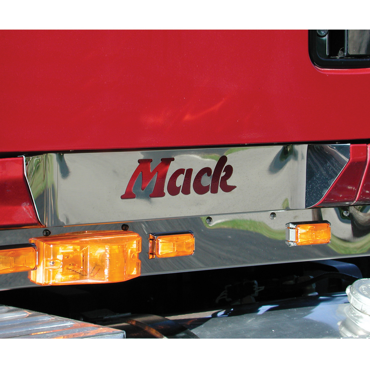 Stainless Upper Scuff Panel With Logo For Mack CH/CL - Thumbnail 4