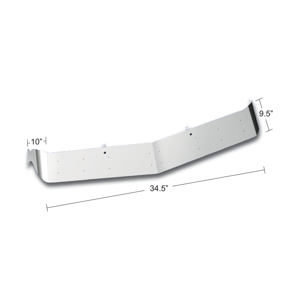 9.5" Stainless OEM Style Sunvisor For Mack CH/CX/ Granite/Vision Without Roof Fairing - Thumbnail 3