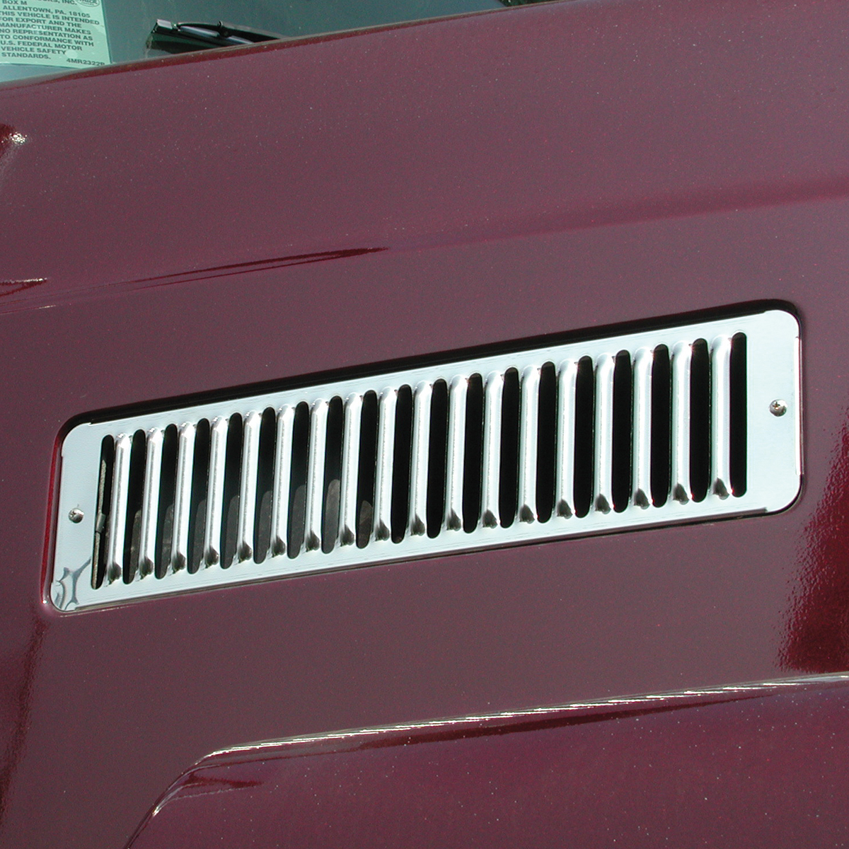 Stainless Hood Air Intake Trim For 1988+ Mack CH - Thumbnail 2