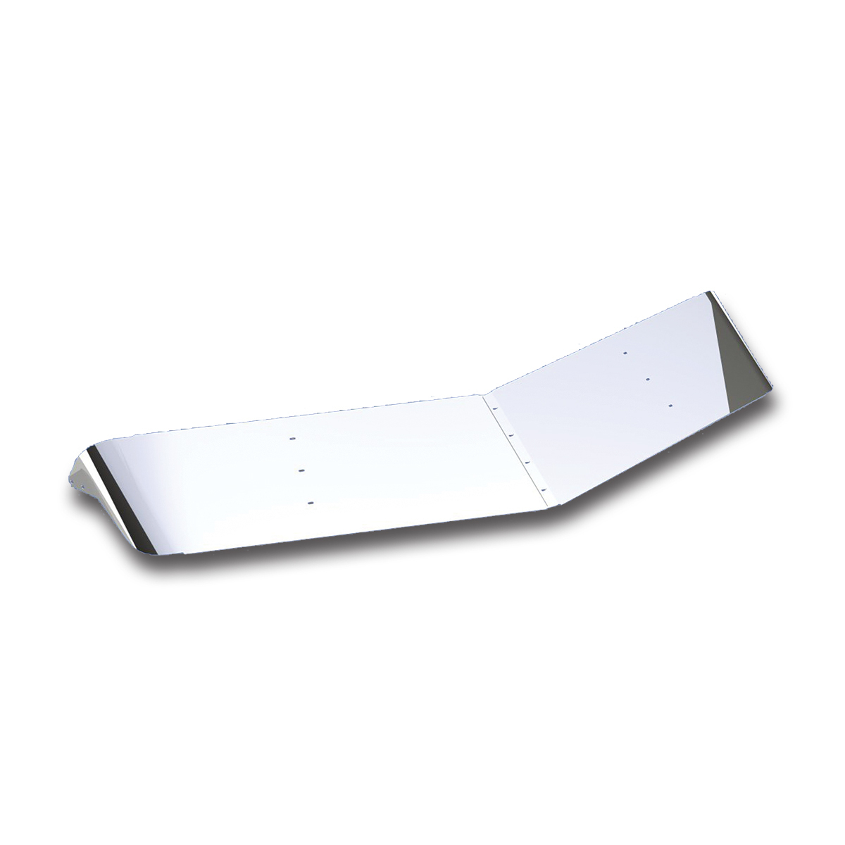 12" Stainless Extended Style Sunvisor For 2005+ Peterbilt 379/388/389/367 With Low Roof Standard Cab - Thumbnail 2