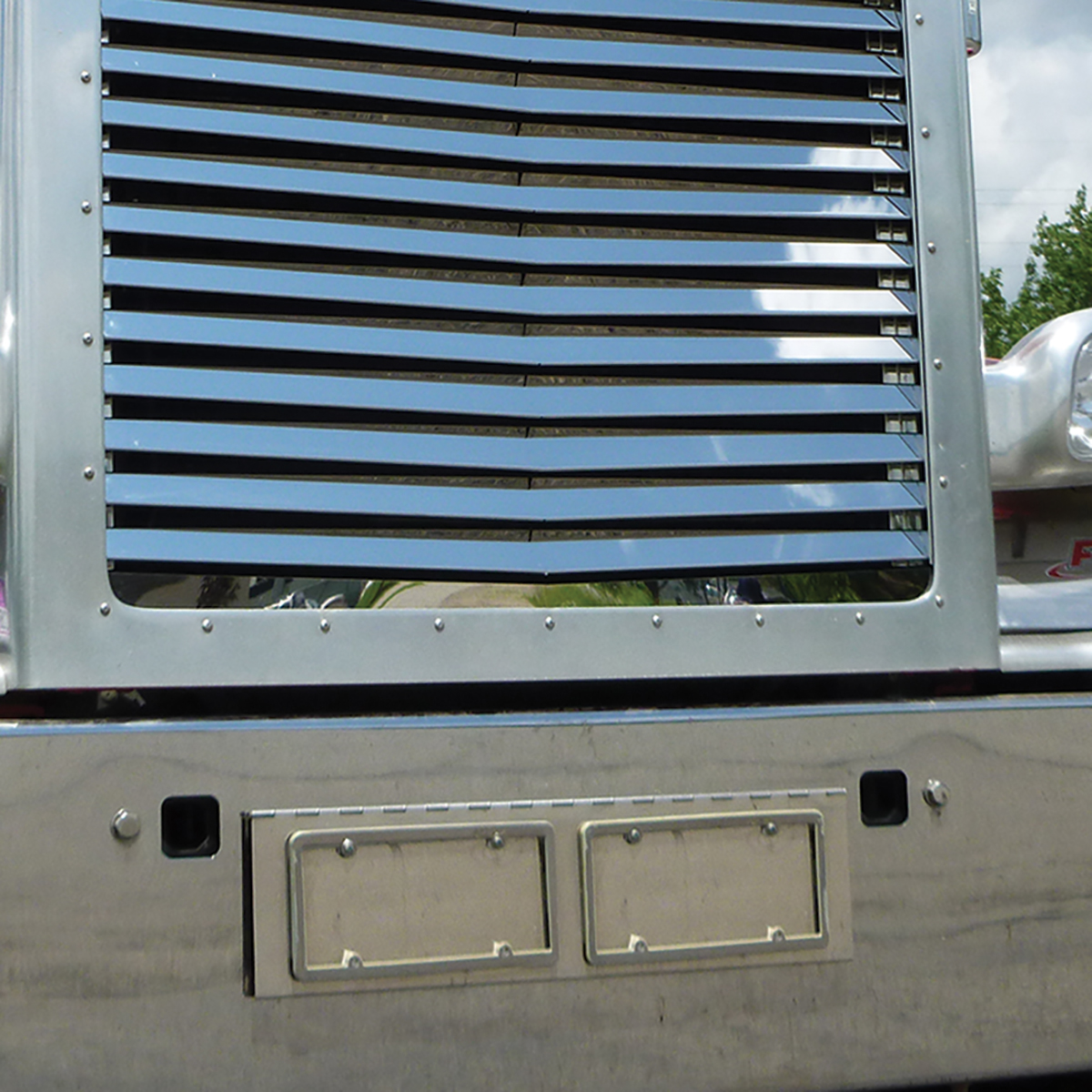 Stainless Dual License Plate / Swing Plate For All Peterbilt Models - Thumbnail 2