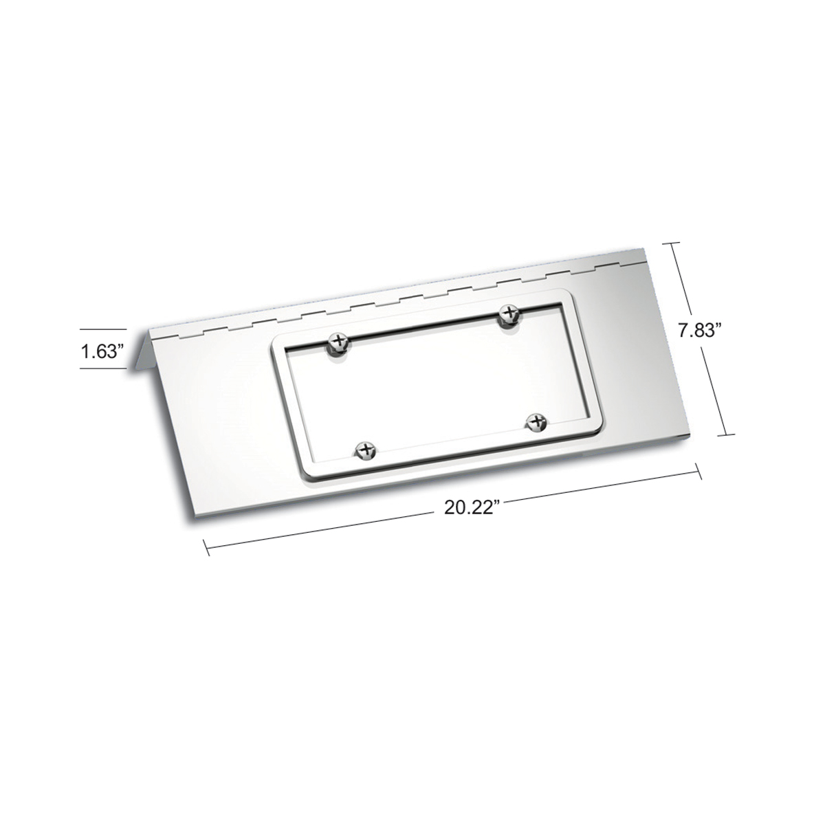 Stainless Single License Plate/Swing Plate For Peterbilt 388 (2008-2015) & 389 (2008-2023) - Thumbnail 2