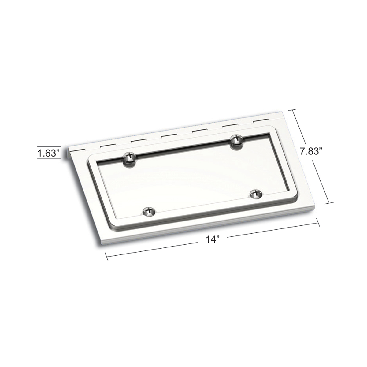 Stainless Single License Plate / Swing Plate For Peterbilt & Kenworth Models - Thumbnail 2