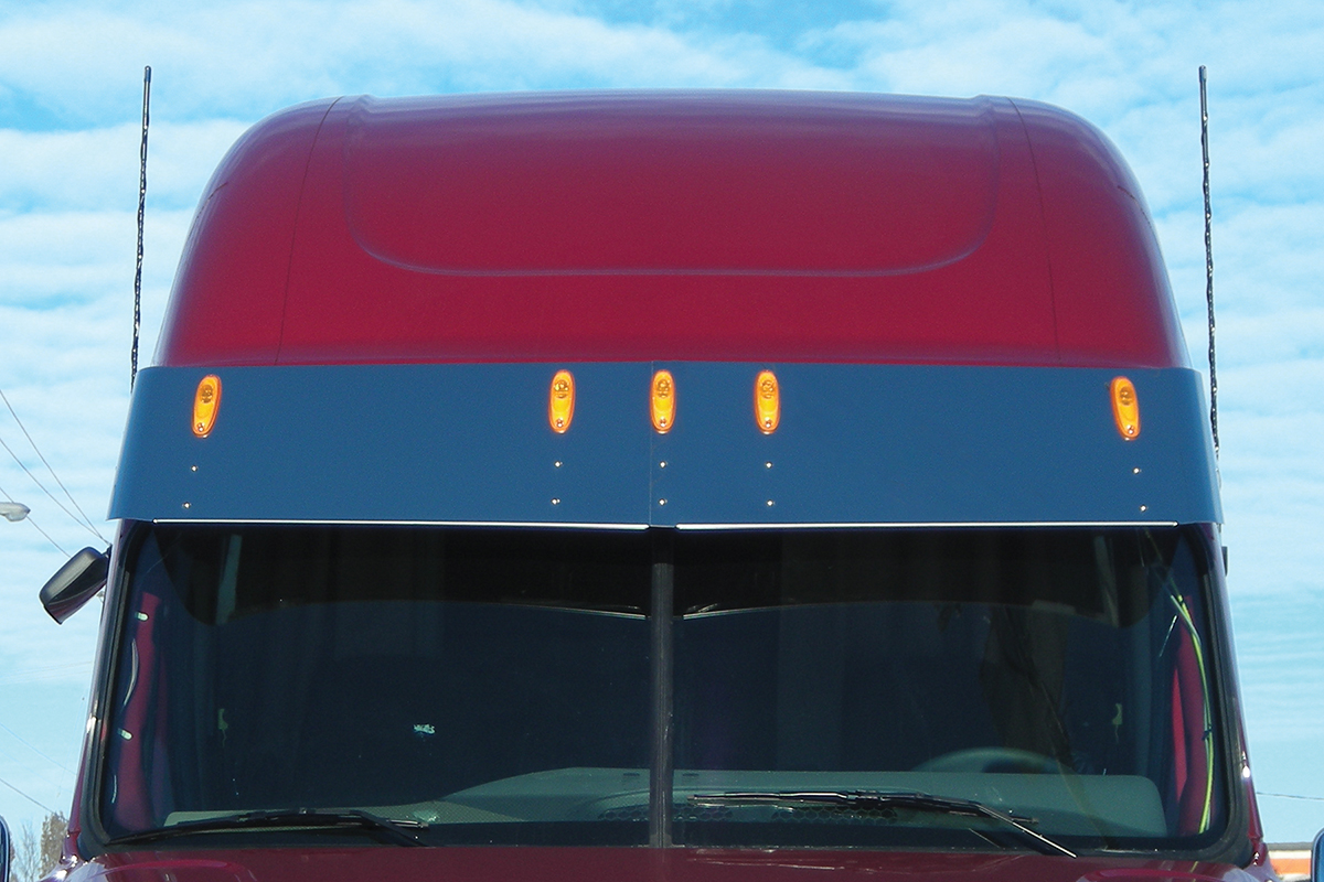 15.5" 430 Stainless Sunvisor For 2014-2025 Freightliner Cascadia With Raised/Mid-Roof - Thumbnail 4