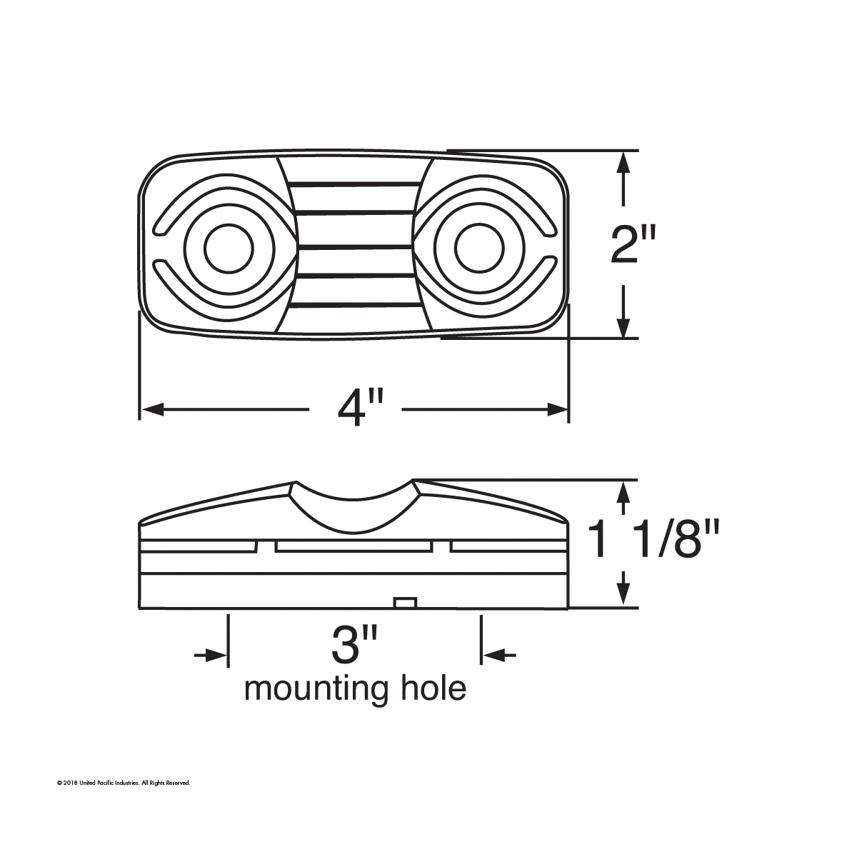 Tiger Eye Light (Clearance/Marker) With White Base - Red Lens - Thumbnail 2