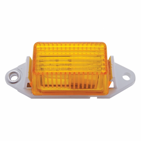 Rectangular Light (Clearance/Marker) With White Base - Amber Lens