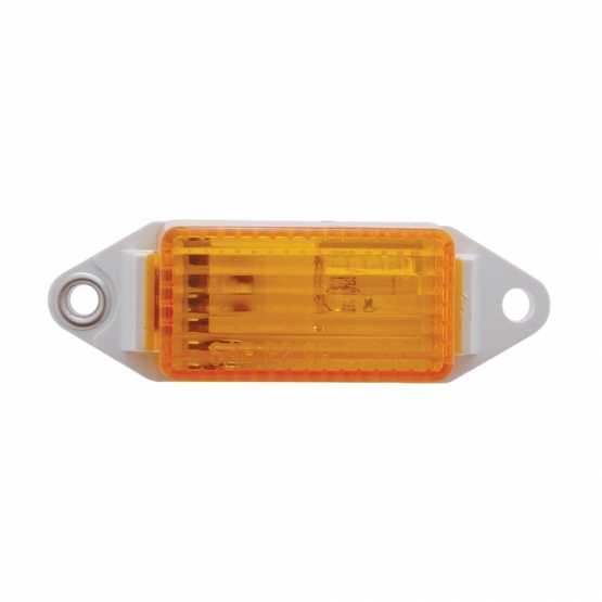 Rectangular Light (Clearance/Marker) With White Base - Amber Lens - Thumbnail 2