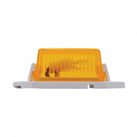 Rectangular Light (Clearance/Marker) With White Base - Amber Lens - Thumbnail 3