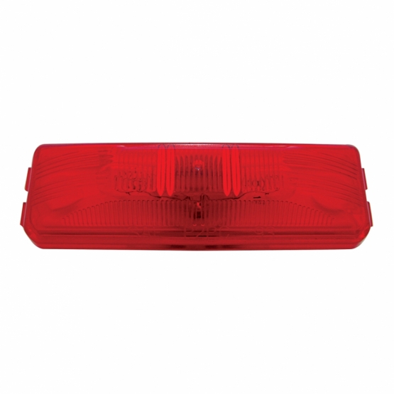 Dual Bulbs Rectangular Light (Clearance/Marker) - Red Lens - Thumbnail 3