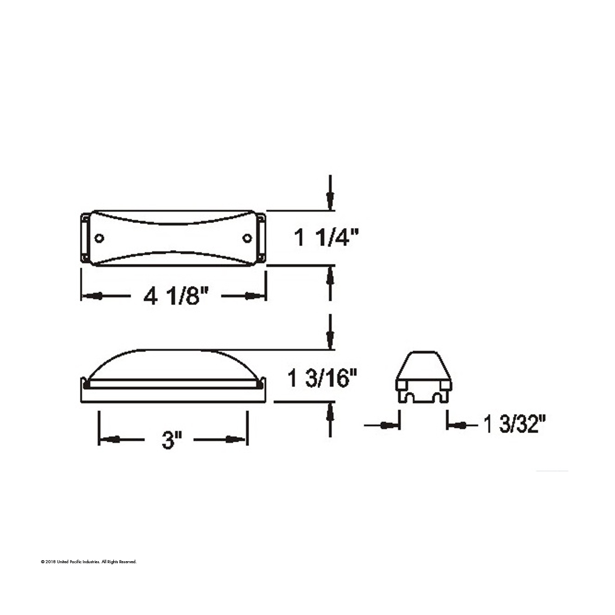 Rectangular Light Kit (Clearance/Marker) With Chrome Bracket - Red Lens - Thumbnail 4