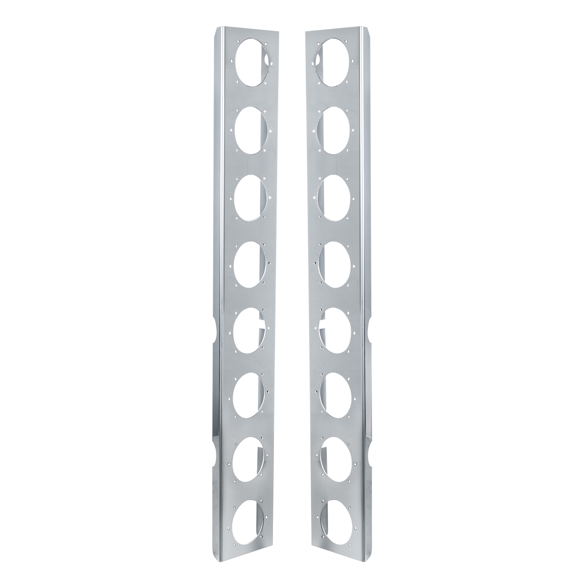 Peterbilt Stainless Front Air Cleaner Bracket Only - 16 Light Cutouts (Pair) - Thumbnail 3