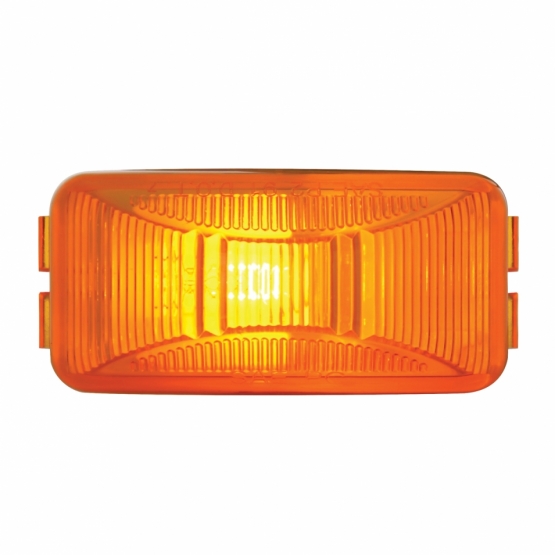 Single Bulb Rectangular Light (Clearance/Marker) - Amber Lens