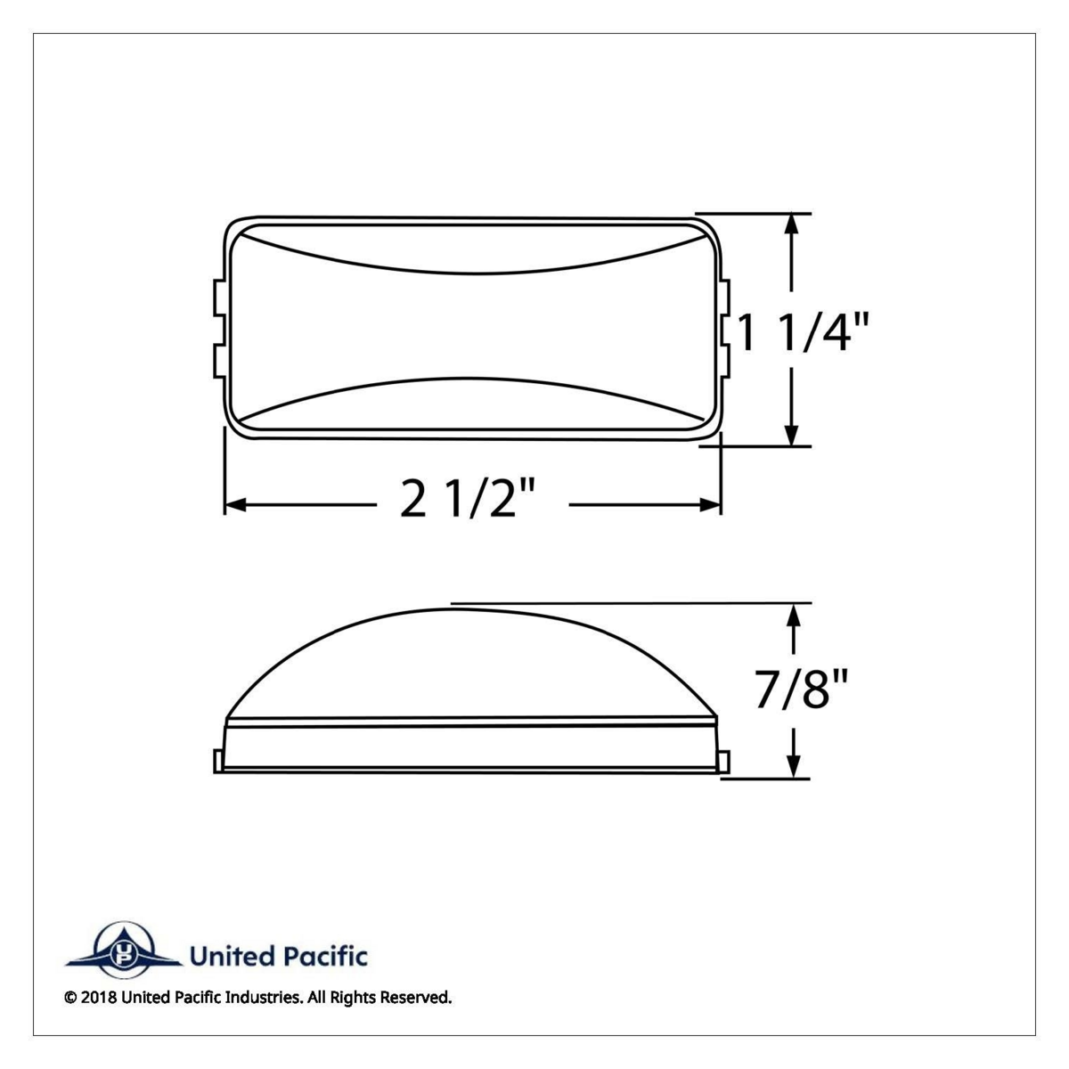 Single Bulb Rectangular Light (Clearance/Marker) - Amber Lens - Thumbnail 7