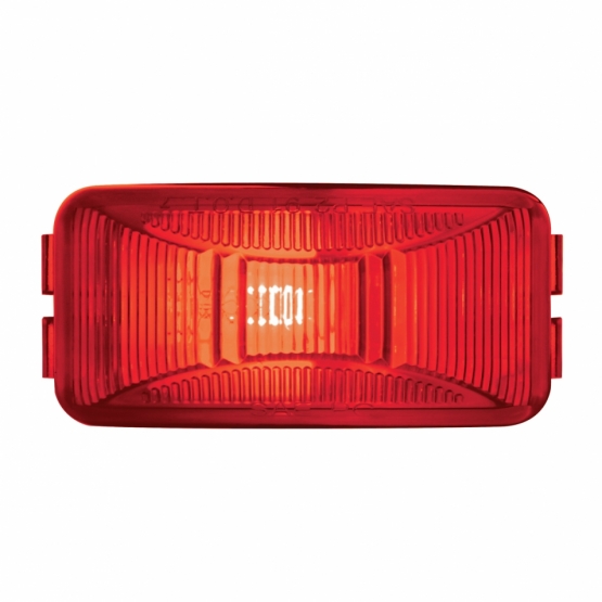 Single Bulb Rectangular Light (Clearance/Marker) - Red Lens