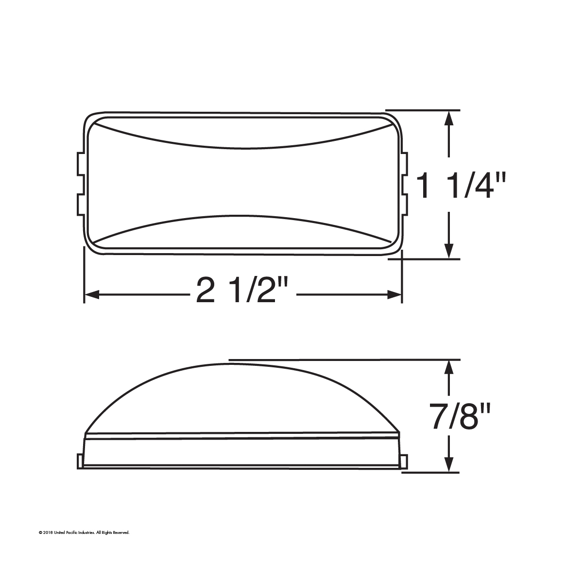 Single Bulb Rectangular Light (Clearance/Marker) - Red Lens - Thumbnail 4