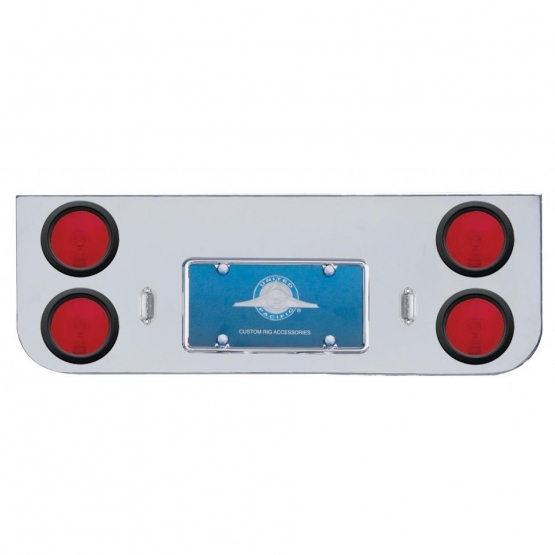 Chrome Rear Center Panel With Four 4" Lights & Grommets