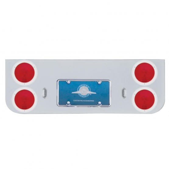 Chrome Rear Center Panel With Four 4" Lights & Stainless Bezels