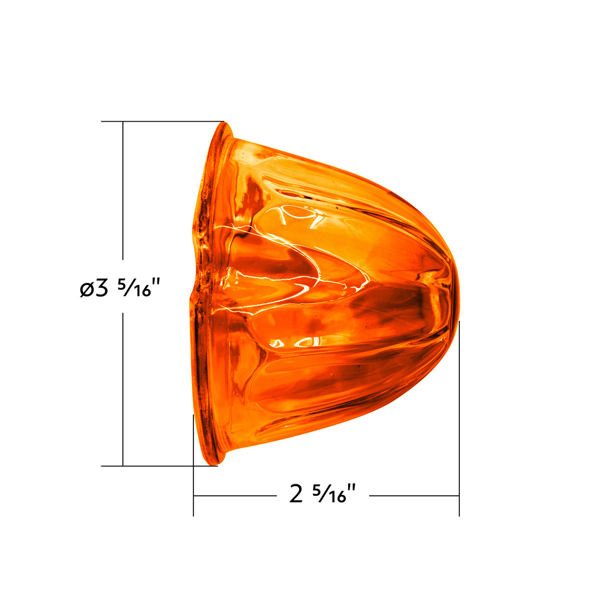 Watermelon Glass Marker Light Lens - Amber (5 Pcs) - Thumbnail 5