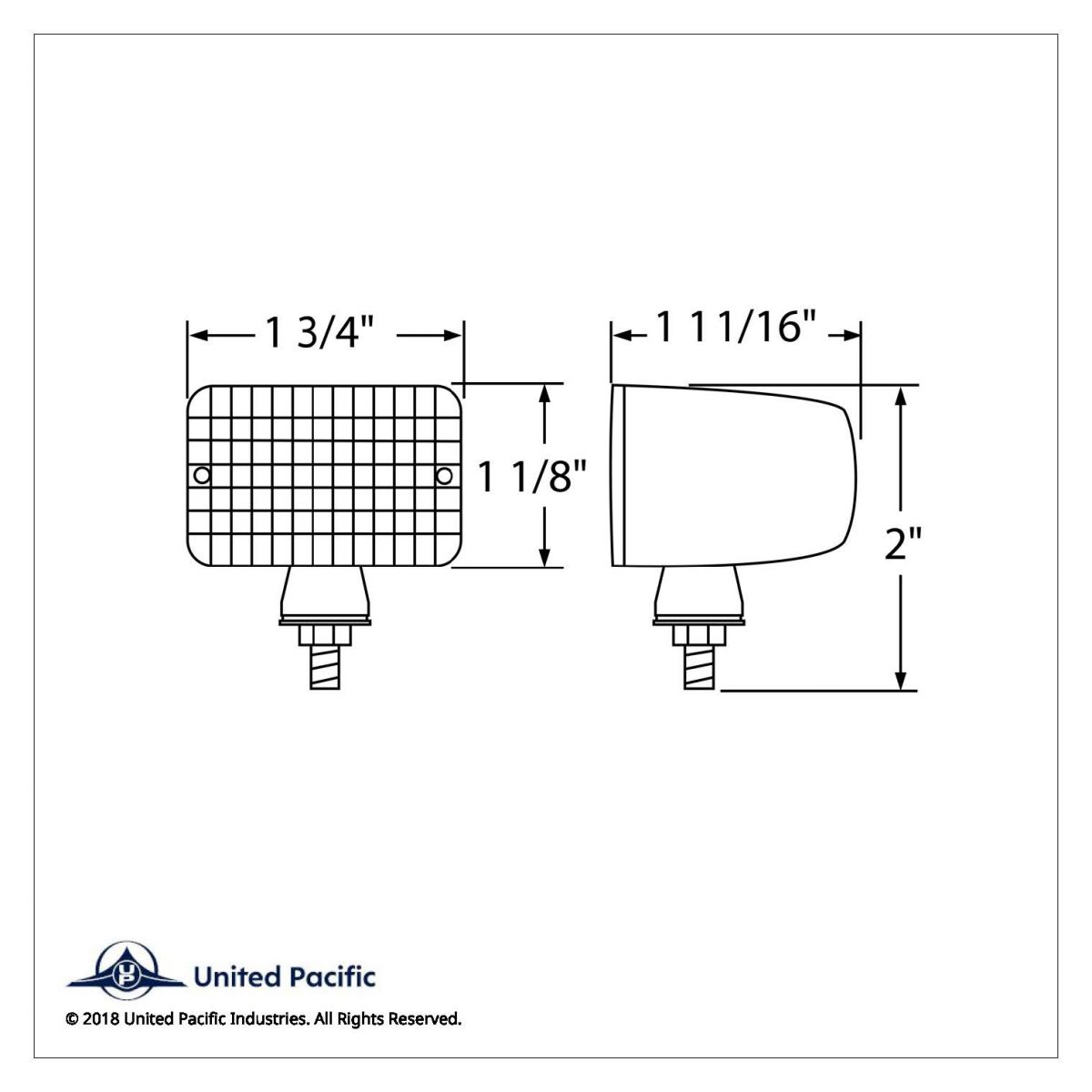 Small Rectangular Rod Light - Amber - Thumbnail 3