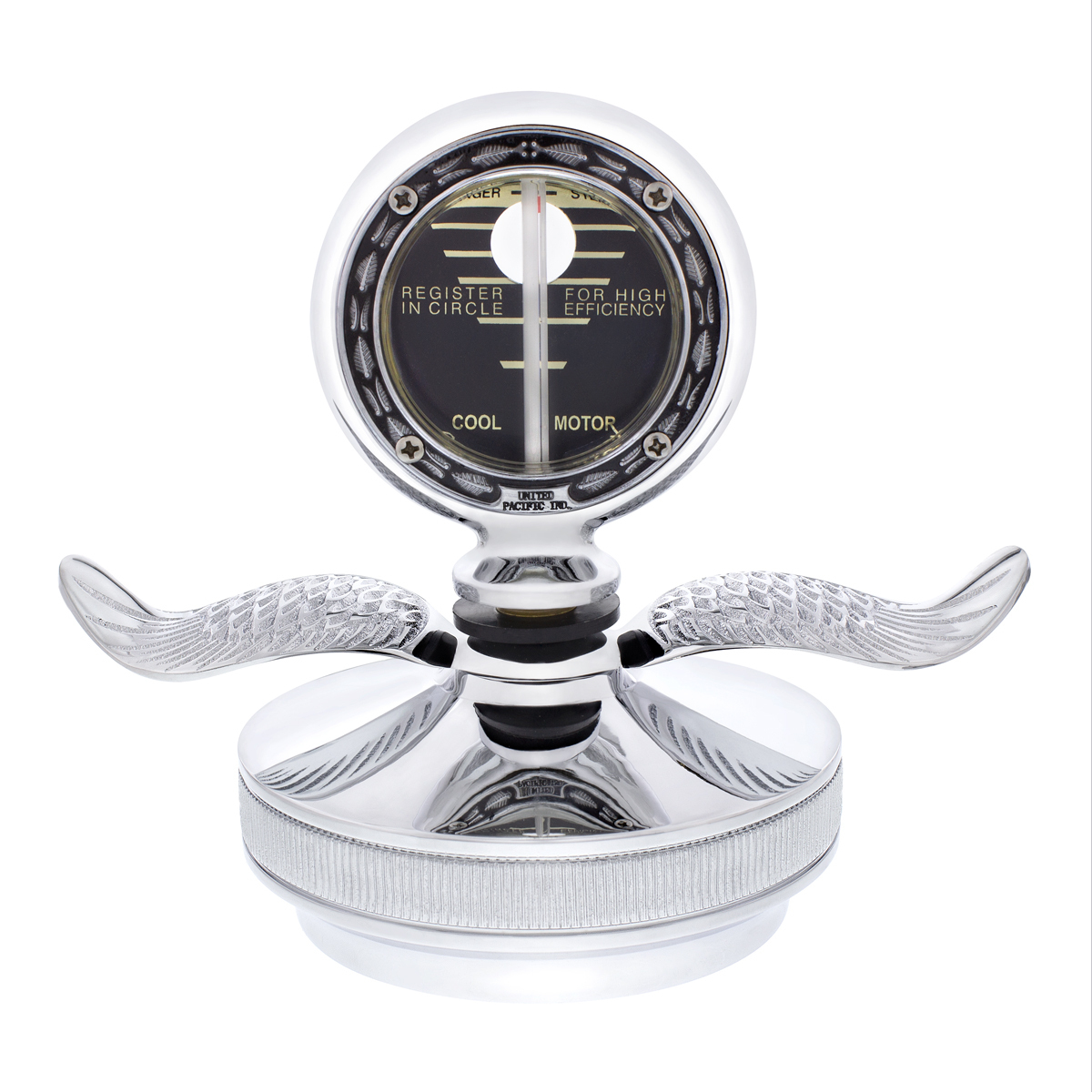 Chrome Aluminum Boyce MotoMeter With Base & Chrome Wings - Thumbnail 4