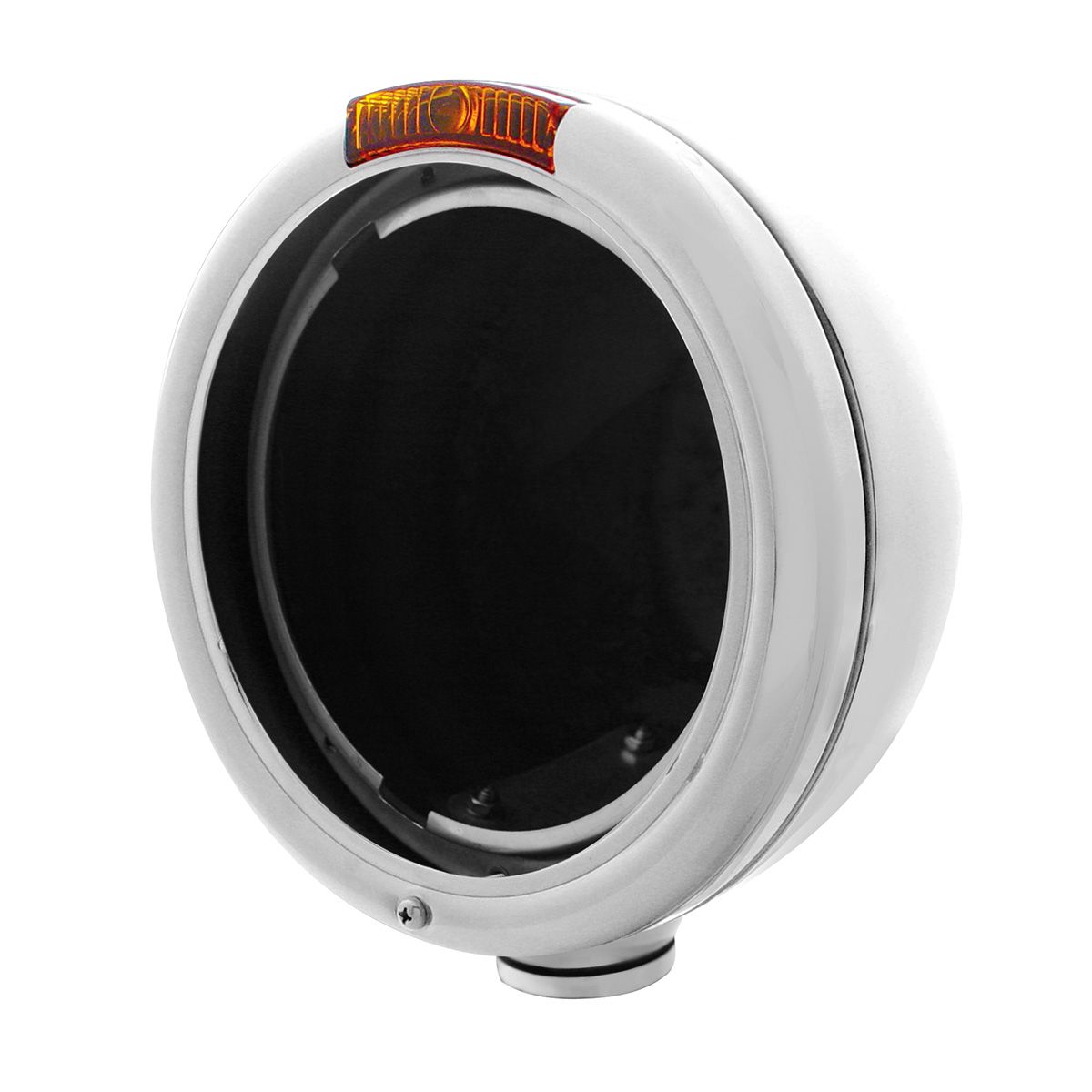 Chrome Classic Headlight Housing With Amber Signal Lens