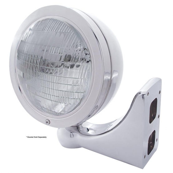 Stainless Steel "Bullet" Classic Headlight 6014 Bulb - Thumbnail 2