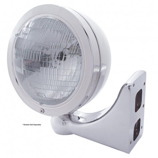 Stainless Steel "Bullet" Classic Headlight H6024 Bulb - Thumbnail 2