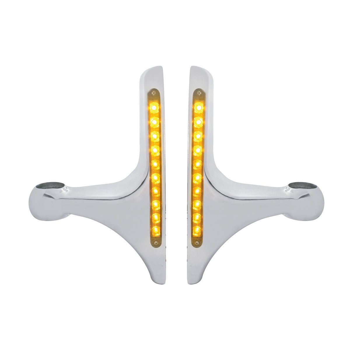 LED Headlight Bracket - 10 Amber LED/Clear Lens (Pair)