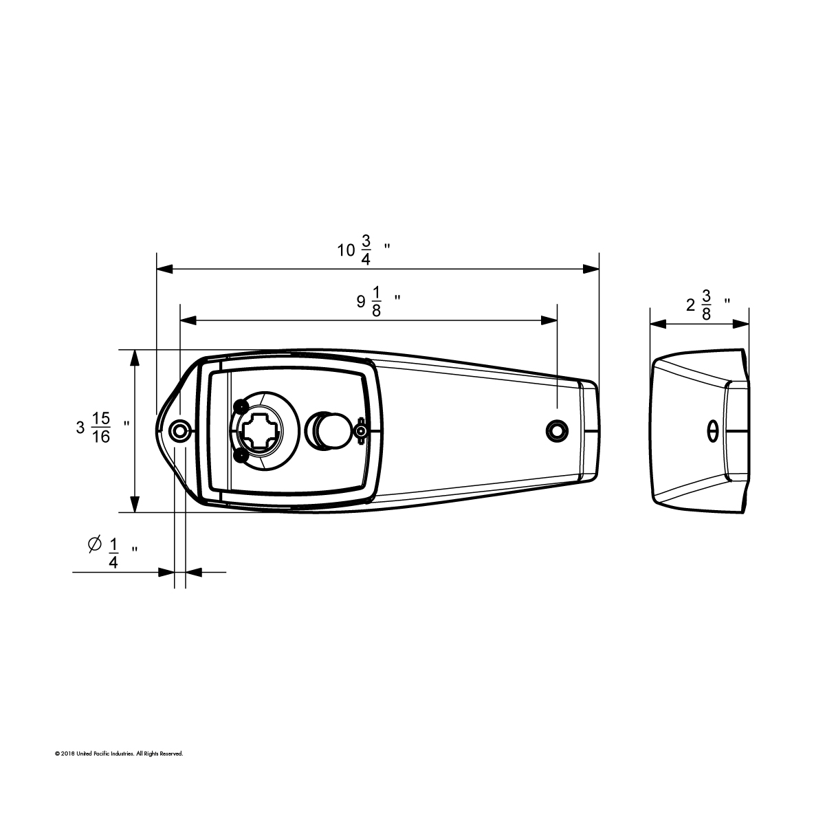 Large Rectangular Chrome Cab Light Housing - Thumbnail 2