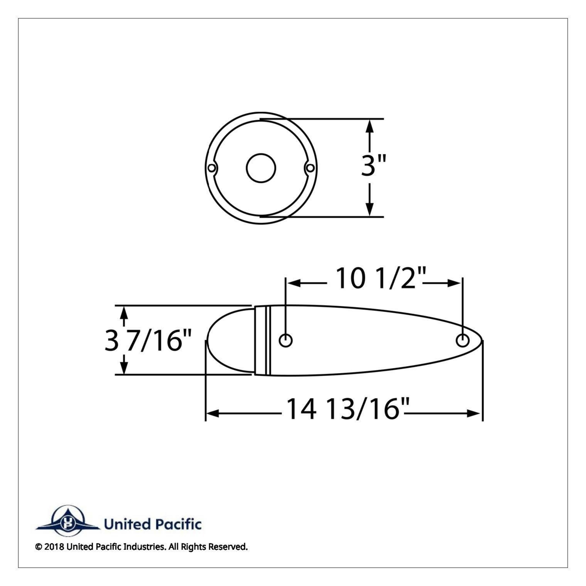 Chrome Die Cast Torpedo Cab Light With Watermelon Glass Lens & 1156 Bulb - Dark Amber - Thumbnail 2