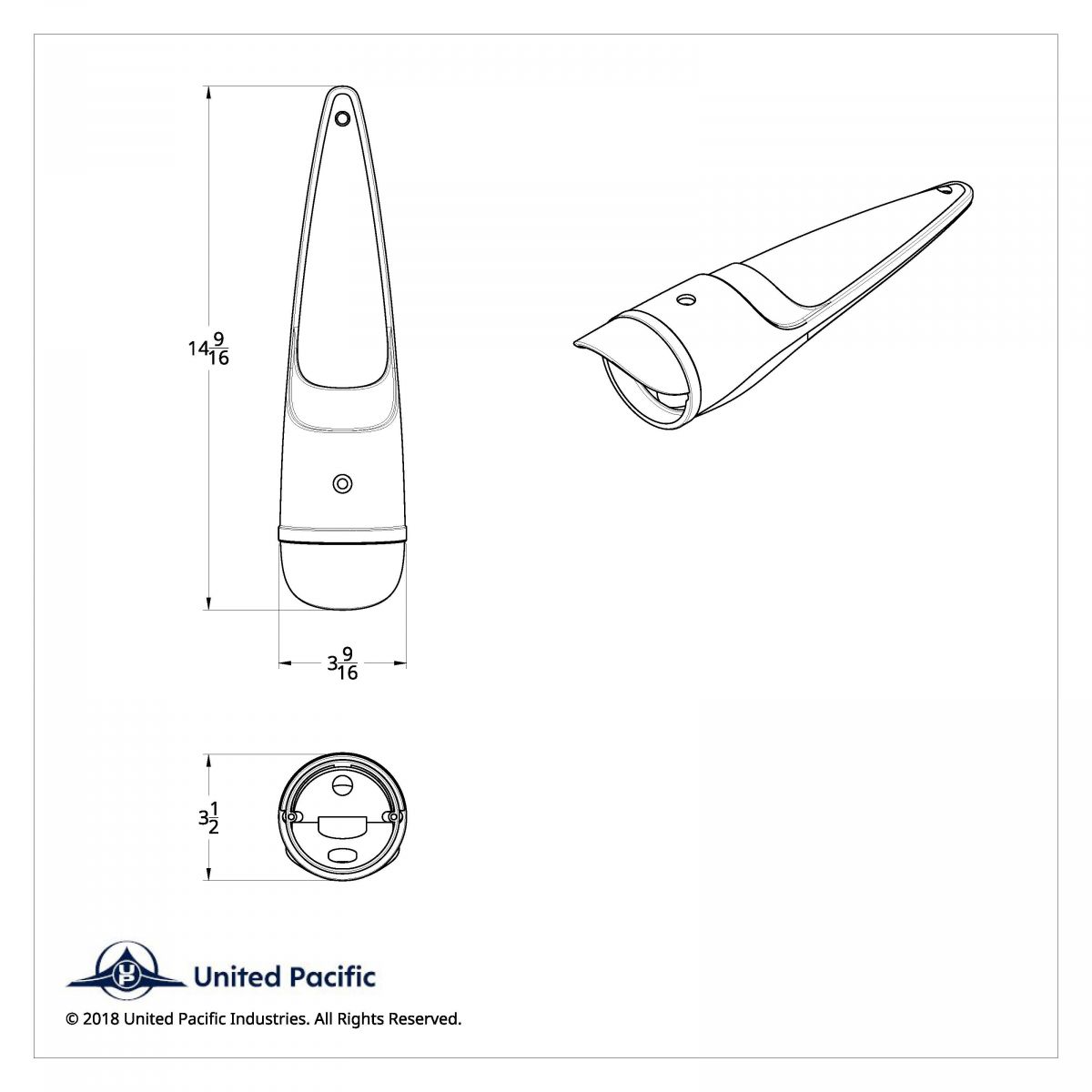 Chrome LED Cab Light Housing With Visor For Grakon 1000 Style Light (Bulk) - Thumbnail 3