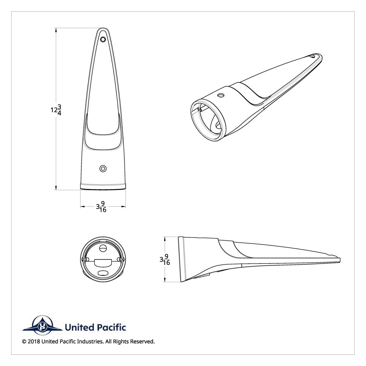 Chrome LED Cab Light Housing Without Visor For Grakon 1000 Style Light (Bulk) - Thumbnail 3