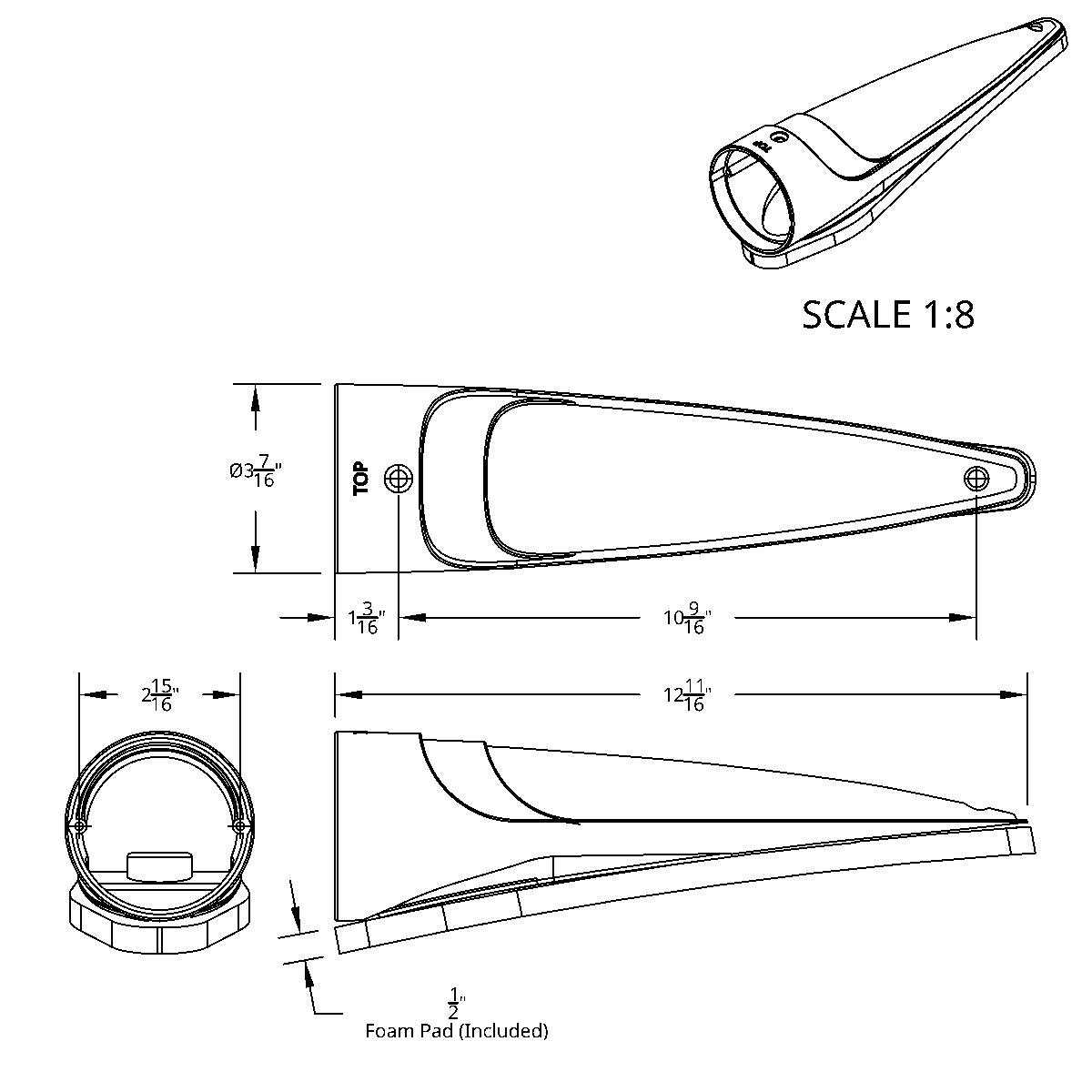 Chrome "Competition Series" LED Cab Light Housing Without Visor For Grakon 1000 Style Light (Bulk) - Thumbnail 3