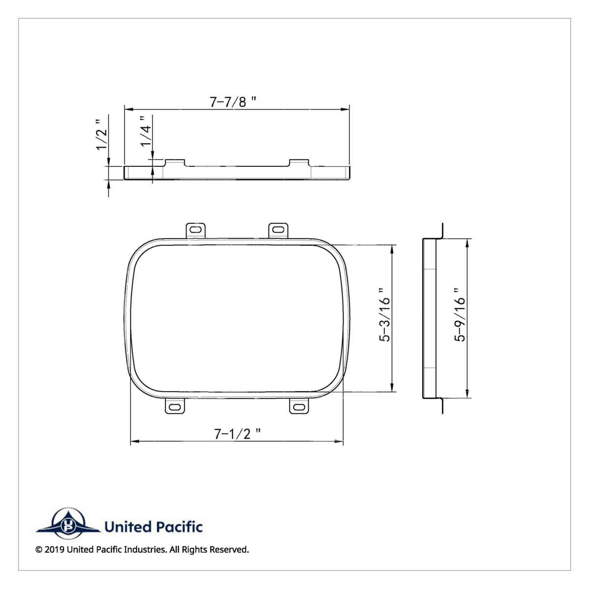 Stainless Steel 5" X 7" Headlight Retaining Ring (Bulk) - Thumbnail 4