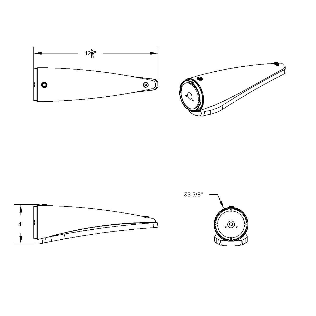 Chrome Cab Light Housing For Truck-Lite Style Cab Light - Thumbnail 4