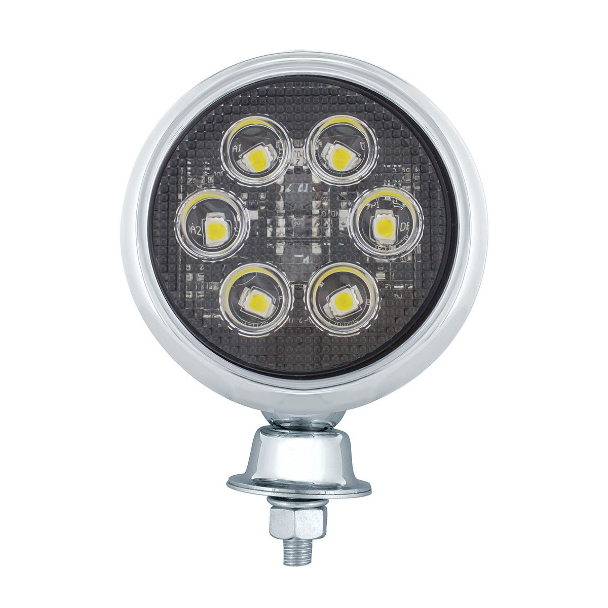 6 High Power LED Round Work Light With Teardrop Style Stainless Housing